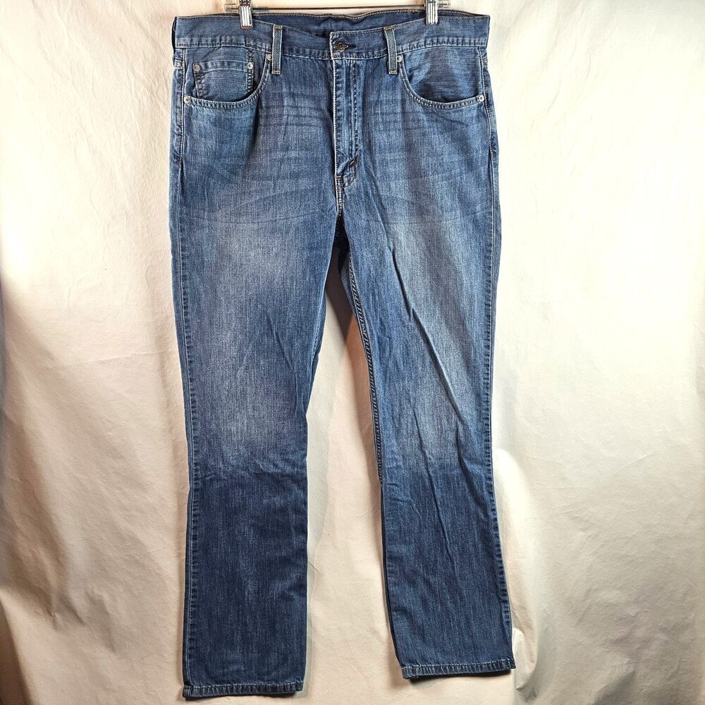 Levi's 527 Jeans Mens 38x34 Blue Denim Bootcut Medium Wash Western Cowboy